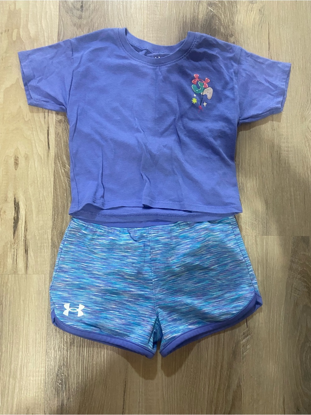Under Armour Girls' Purple Shirt and Shorts